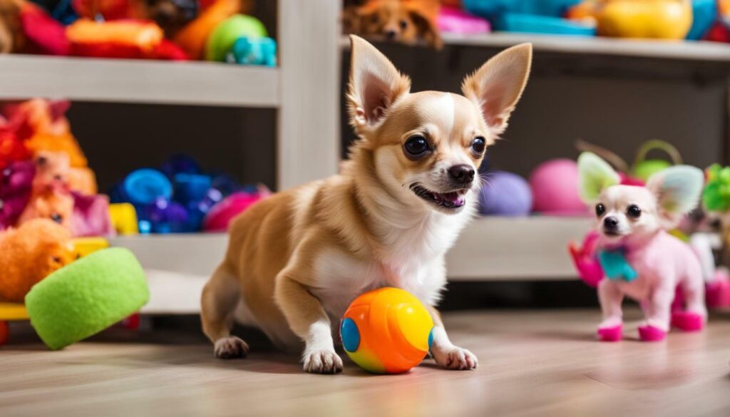 Chihuahua with toy