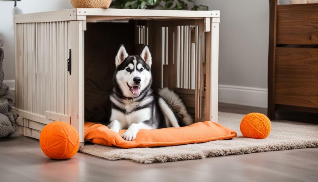 Crate training for Huskies