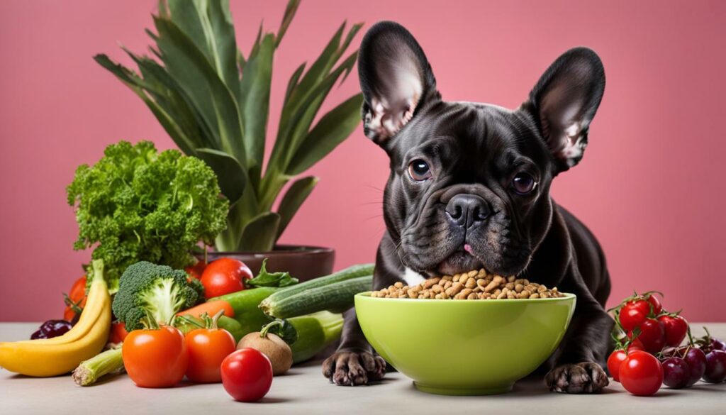 French Bulldog eating