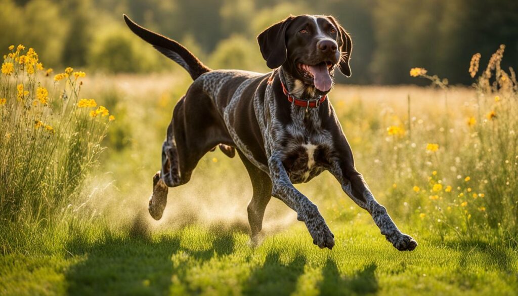 GSP playing outdoors