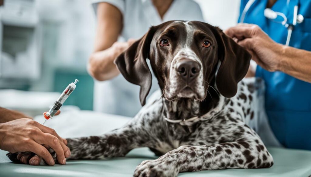 GSP receiving a vaccination