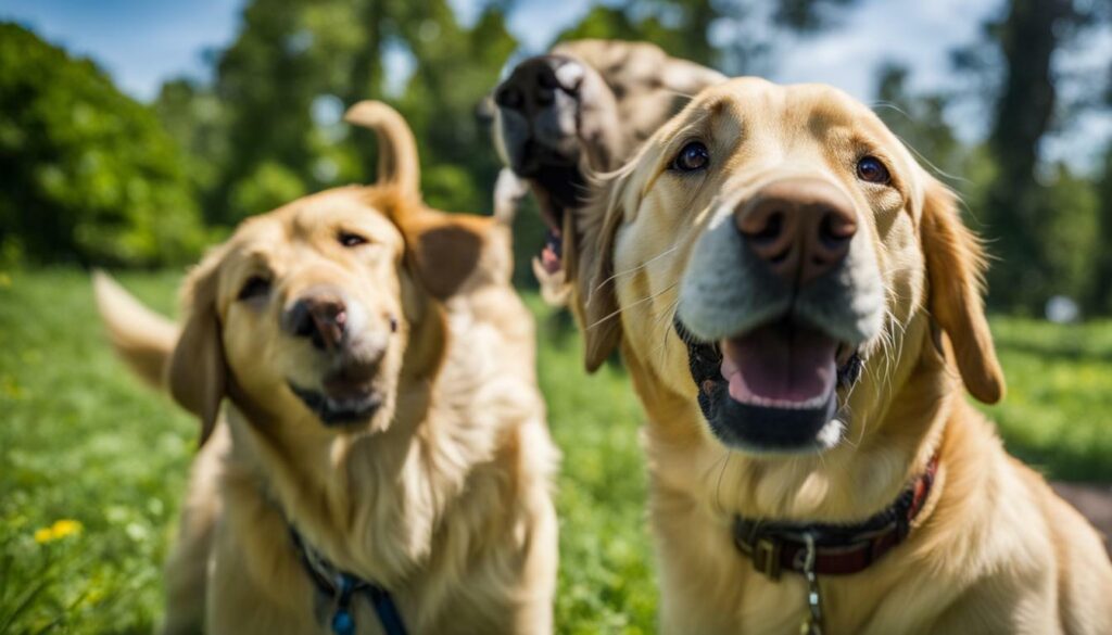 Labrador Retriever socializing