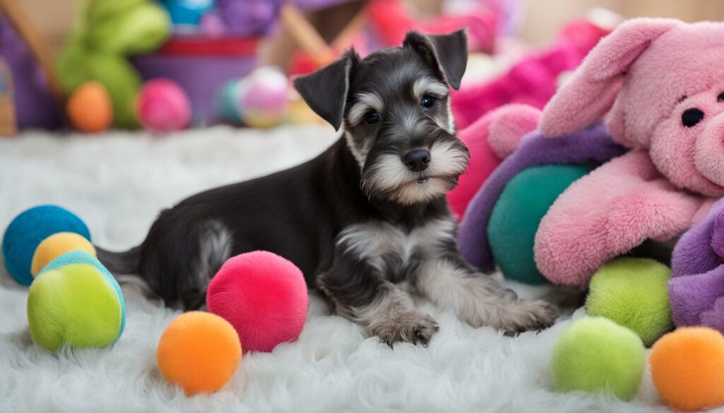 Miniature Schnauzer Playing with Toy