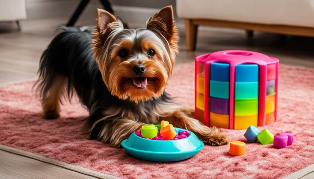 interactive treat dispensing toy for Yorkshire Terrier