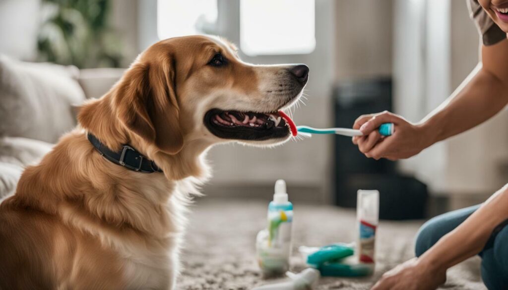 teaching dogs to brush their teeth