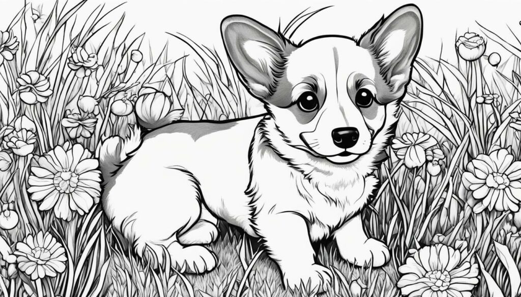 Corgi puppy coloring page