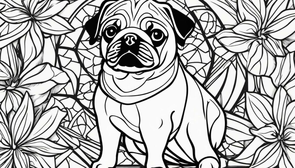 Pug puppy coloring page